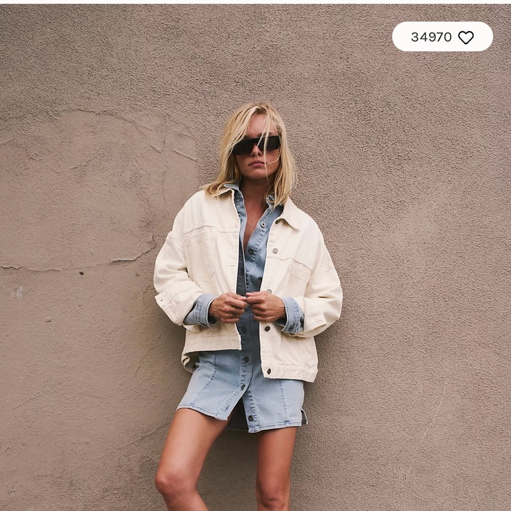 Women's Beige Denim Jacket